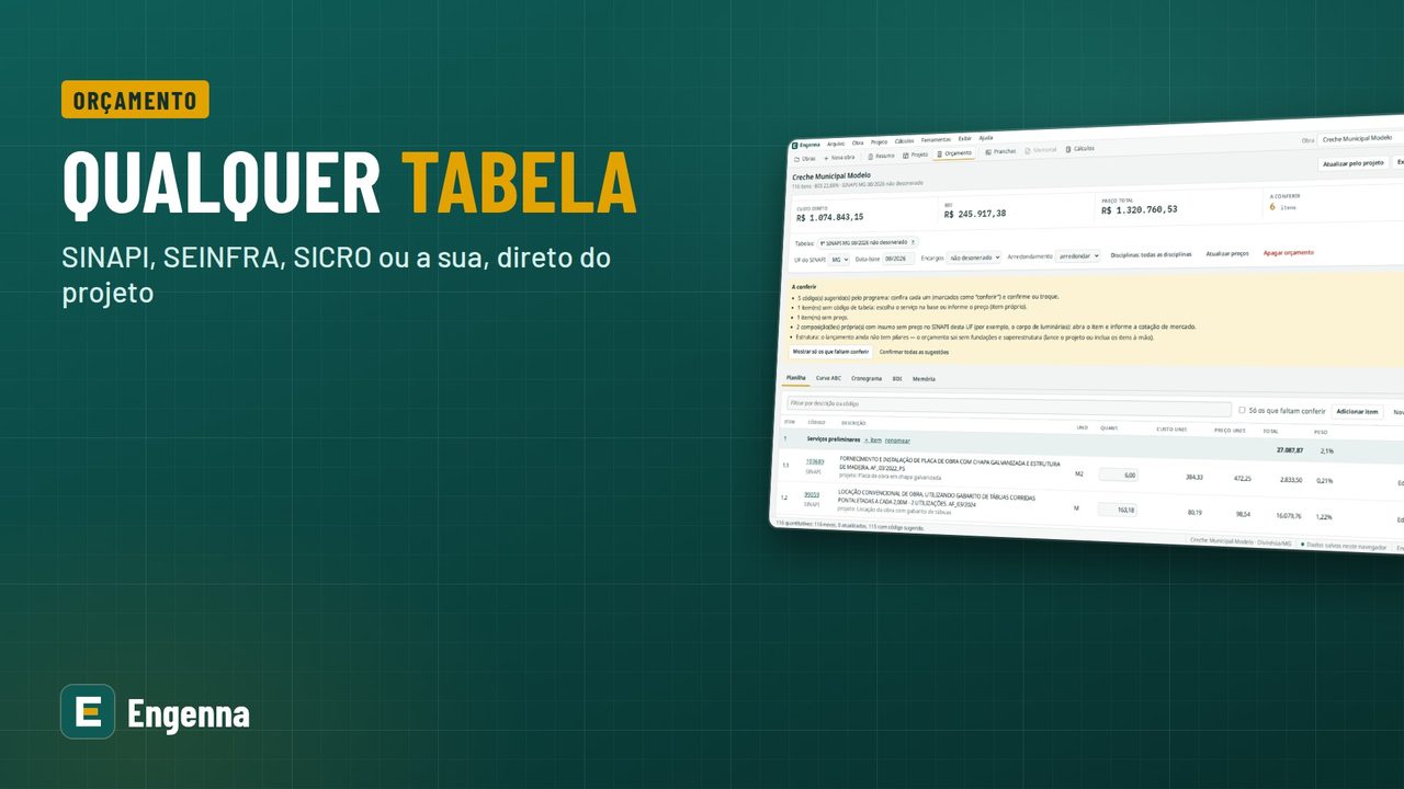 Miniatura do vídeo: orçamento com qualquer tabela